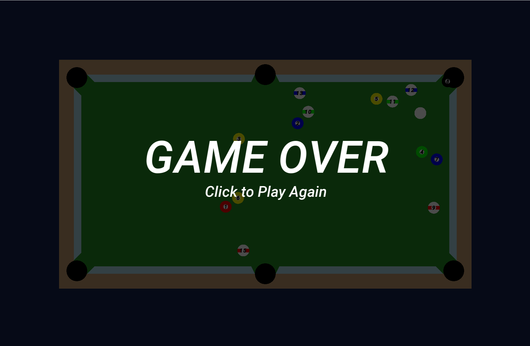 Game Over Screen